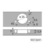 Hettich Sensys 110° ovi sisään