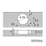 Hettich Sensys 165° pääty